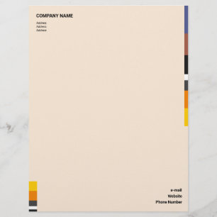 Fine Multicolor Classic Lateral Stripes Letterhead