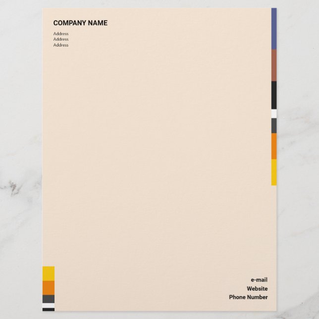 Fine Multicolor Classic Lateral Stripes Letterhead (Front)