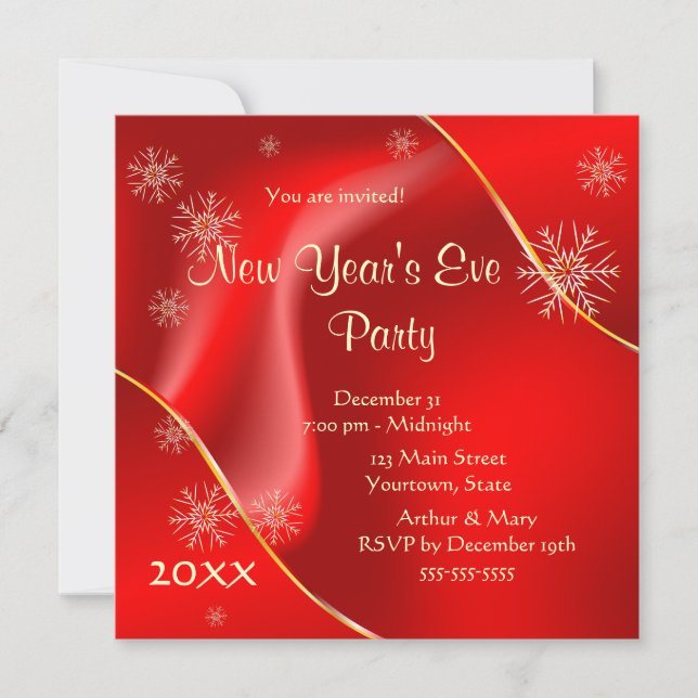 Fine New Year's Eve Party 2022 Invitation (Front)