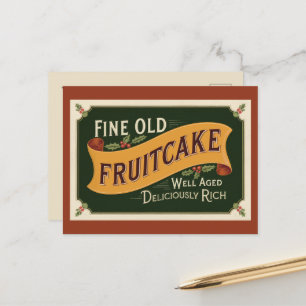 Fine old fruitcake Christmas Holiday Postcard