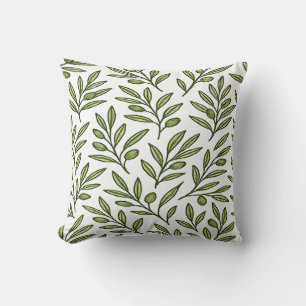 fine Olive Branch Throw Pillow
