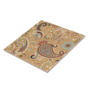 Fine Paisley Cool Cute Girly Retro Fashion Tile