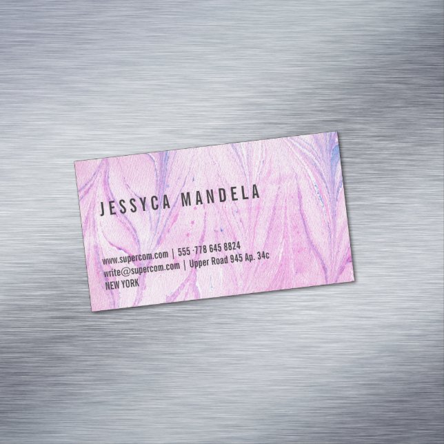 Fine pink marble 	Magnetic business card (In Situ)