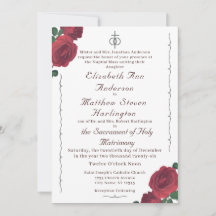 Fine Roses Catholic Acrylic Invitation