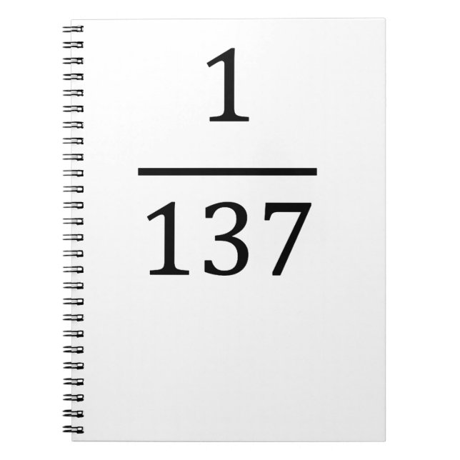 fine structure constant, made only for physicsts notebook (Front)