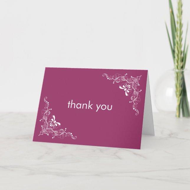 Fine Swirls Thank You Card (Front)
