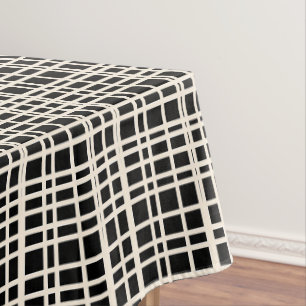 Fine Weave Mid-Century Modern Woven Pattern Tablecloth