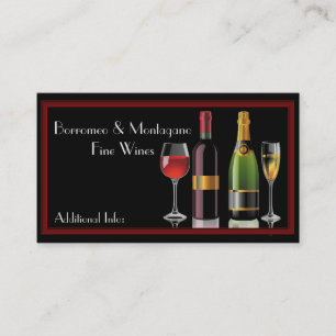 Fine Wine Black Business Card