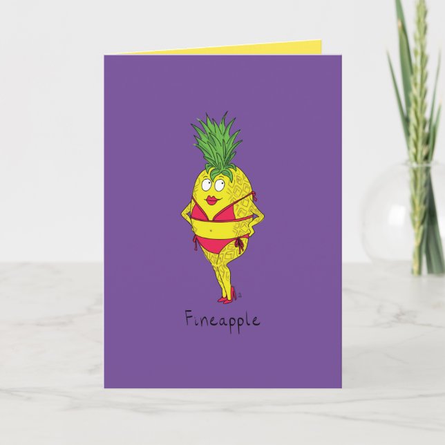 Fineapple - Funny Pineapple Bikini Greeting Card (Front)