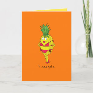 Fineapple - Funny Pineapple Bikini Greeting Card