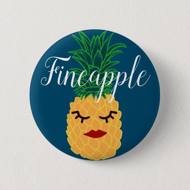 Fineapple Pineapple 2 Inch Round Button (Front)