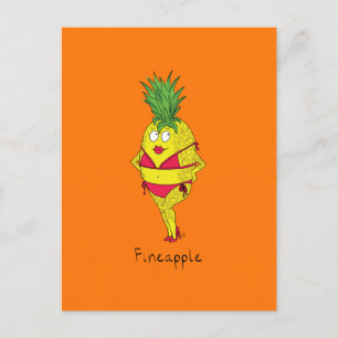 Fineapple Pineapple Pin-Up Girl Postcard