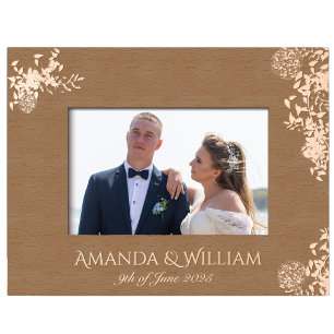 Finely flourished wedding Etched Picture Frame