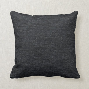 Finely Knit Charcoal Merino Wool Texture Throw Pillow