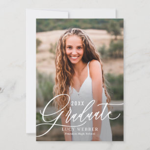 Finely Penned Graduation Announcement Invitation