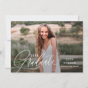 Finely Penned Graduation Announcement Invitation