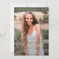 Finely Penned Graduation Announcement Invitation