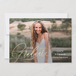 Finement Penned Graduation Faire-part Invitation