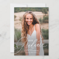 Finement Penned Graduation Faire-part Invitation