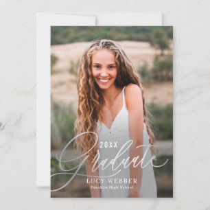 Finement Penned Graduation Faire-part Invitation
