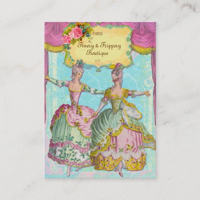 FINERY & FRIPPERY BOUTIQUE CHUBBY SIZE  BUSINESS CARD (Front)