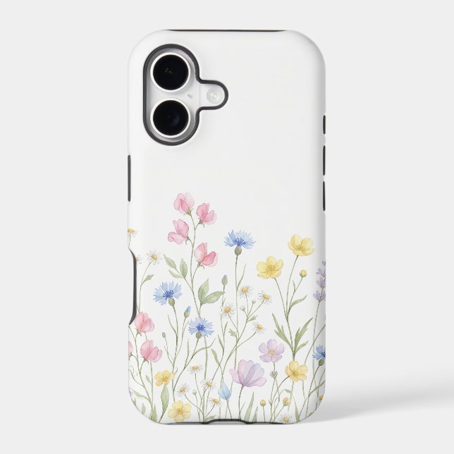 Fines Fleurs Sauvages du Printemps à l'Aquarelle L (Verso)