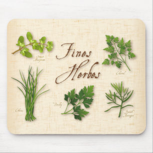Fines Herbes, Parsley, Chives, Tarragon, Chervil, Mouse Pad