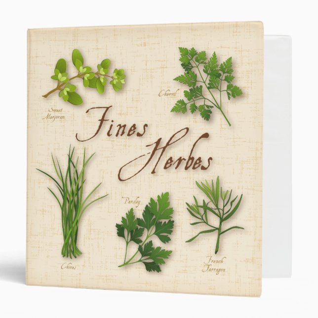 Fines Herbs 3 Ring Recipe Binder (Front/Inside)