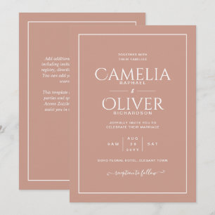 Finest Terracotta MONOCHROME Wedding Invitation