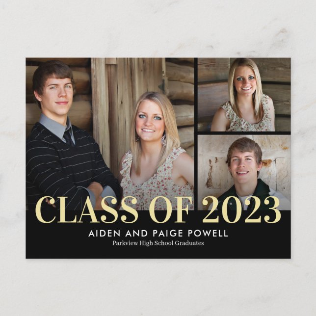 Finest Year Double Graduation Announcement Postcard (Front)