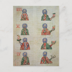 Finger counting from 1 to 20000 postcard