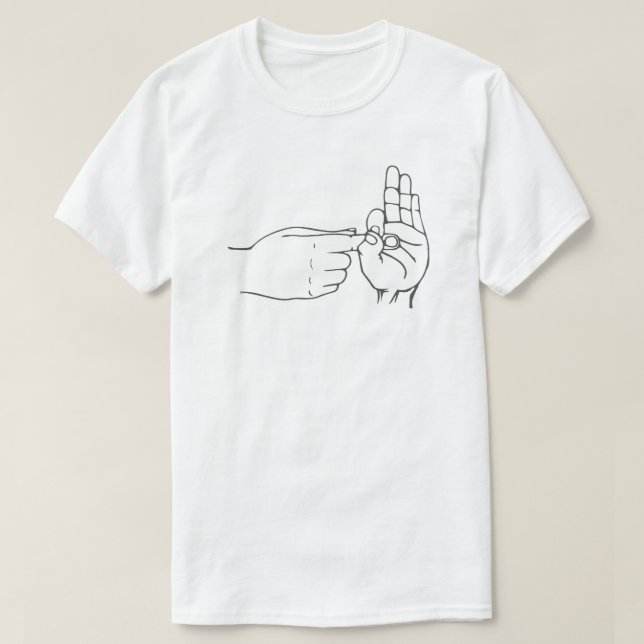 Finger Hole Gesture Naughty Sign Language T-Shirt (Design Front)