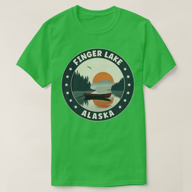 Finger Lake Alaska Sunset TShirt (Design Front)