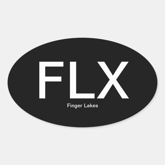 Finger Lakes FLX Oval Bumper Sticker (Front)