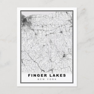 Finger Lakes Map Postcard