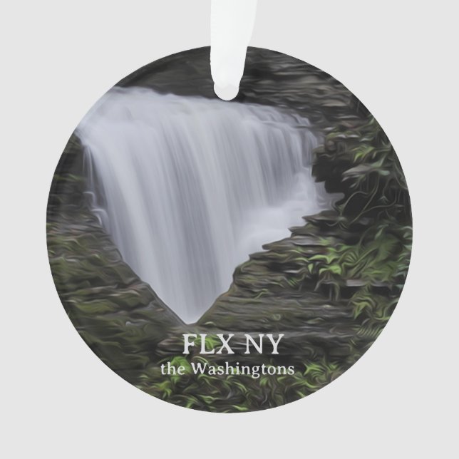 Finger Lakes Name Year Acrylic Circle Ornament  (devant)