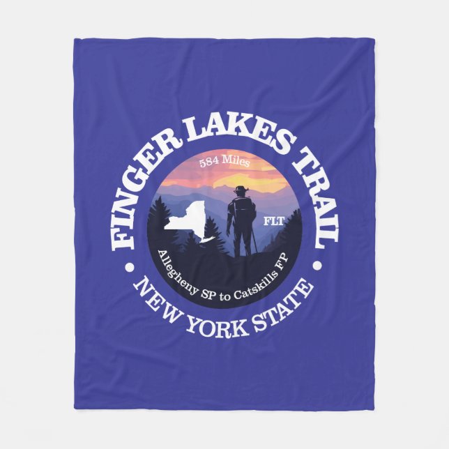 Finger Lakes Trail (rd2) Fleece Blanket (Front)