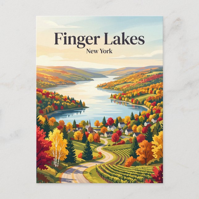 Finger Lakes USA Postcard (Front)
