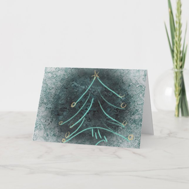 Finger Paint Christmas Tree Card (Front)