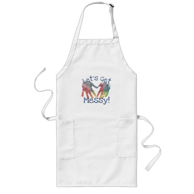Finger Paint Let's Get Messy Art Smock  Long Apron (Front)