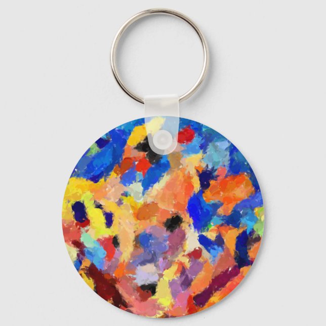 finger paint smudges orignal art painting  keychain (Front)