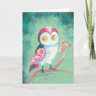 Finger Painted Owl Art Greeting Card