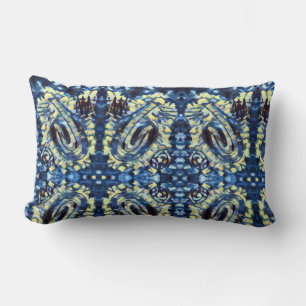 Finger Painting  - Blues Lumbar Pillow