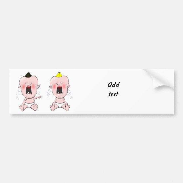 Finger Pointing Cry Baby Bumper Sticker (Front)