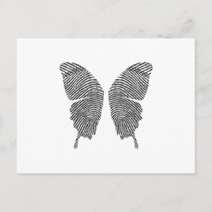 Finger Print Butterfly Wings Postcard