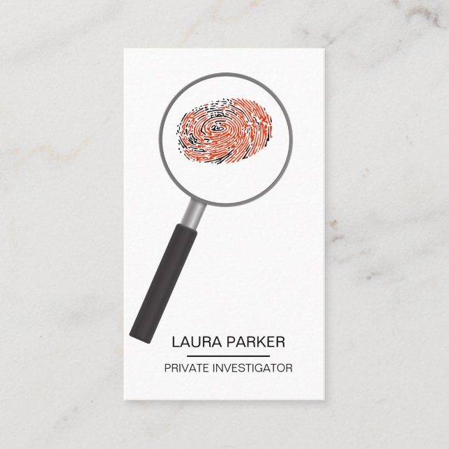 Finger Print Investigator Security Detective Business Card (Front)