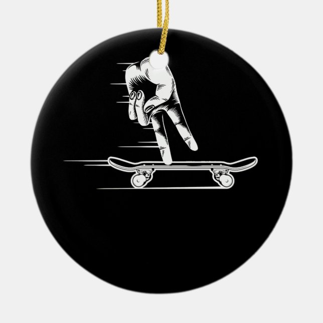 Finger Skateboard Fingerboard Skating Ceramic Ornament (Front)