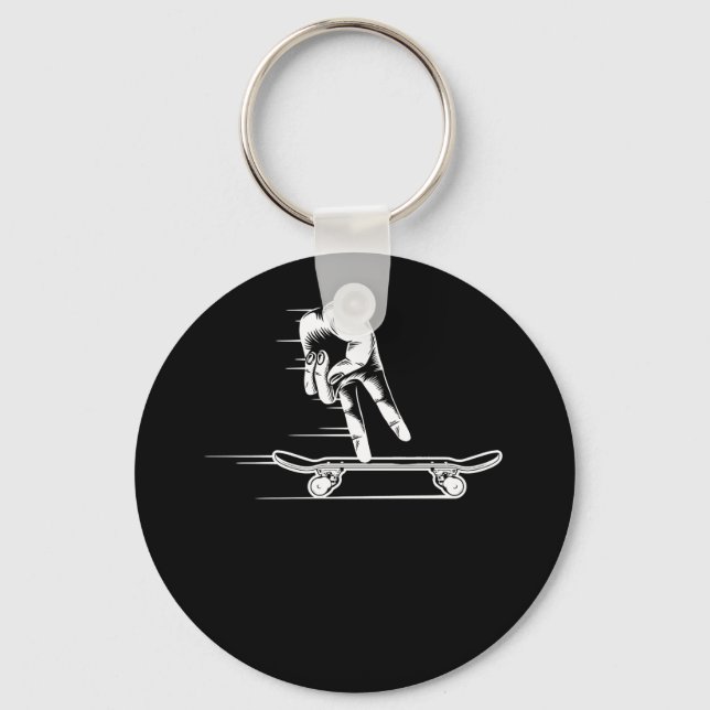 Finger Skateboard Fingerboard Skating Keychain (Front)