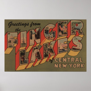Fingerlakes, New York - Large Letter Scenes Poster
