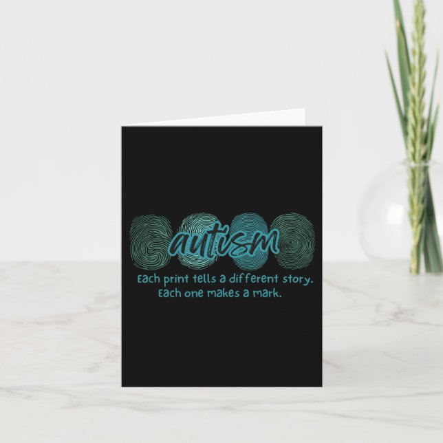Fingerprint Autism Awareness  Card (Front)